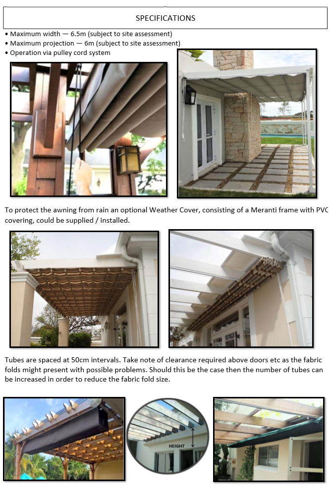 Pergola awnings images and specs